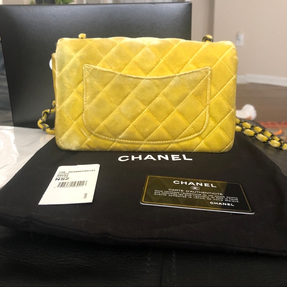 SOLD***Chanel Classic Mini Rectangular Velvet Bag - Picture 3 of 13